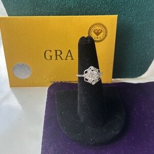1.0 Moissanite Diamond carat floral white gold‎ Ring 7